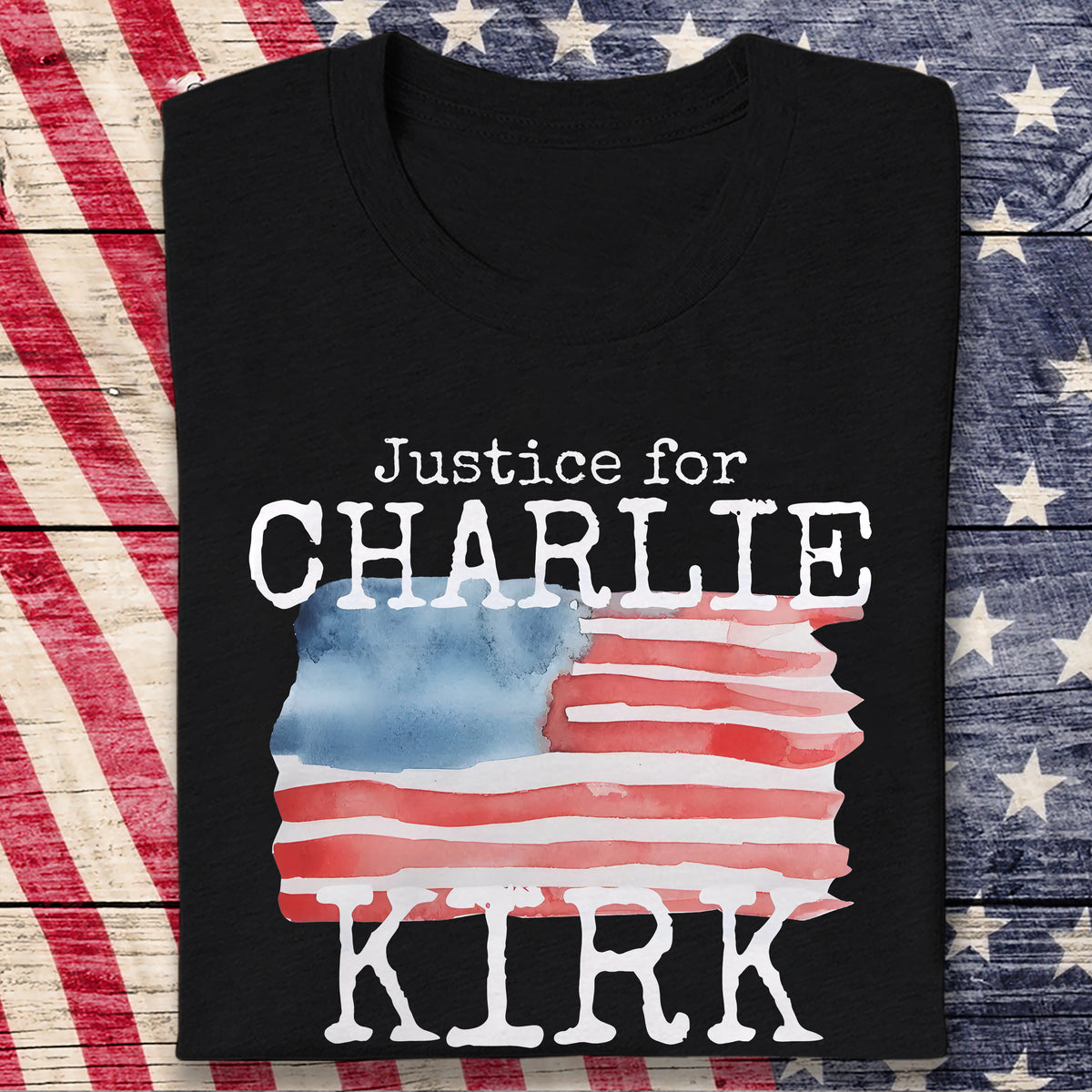 Justice For Charlie Kirk Conservative Political Dark Shirt LM32 65631