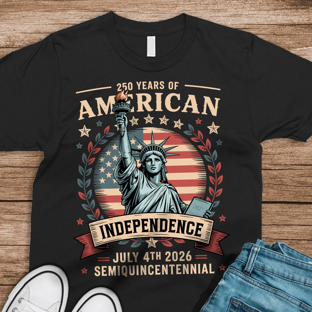 Statue of Liberty 250 Years Independence Day 2026 Dark Shirt LM32 895293