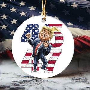 Patriotic Trump 2024 45th & 47th President's Legacy MAGA Ceramic Ornament LM32 63957