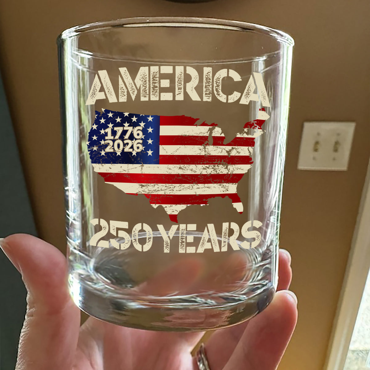 250 Years America Anniversary 250th Independence Day Whiskey Glass HA75 897356