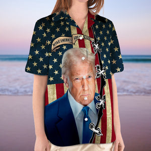 Make America Great Again Trump 2025 With American Flag Hawaii Shirt CH07 67314