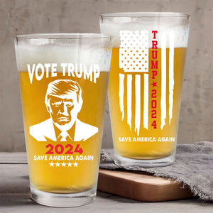 Vote Trump 2024 Save America Again Print Beer Glass HO82 62600