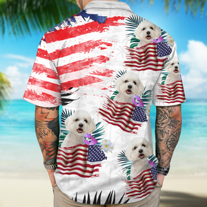 Custom Photo With America Flag For Dog Lover Hawaii Shirt TH10 63297