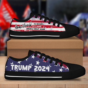 Trump 2024 Let's Make America Great Again Canvas Shoes HA75 63264