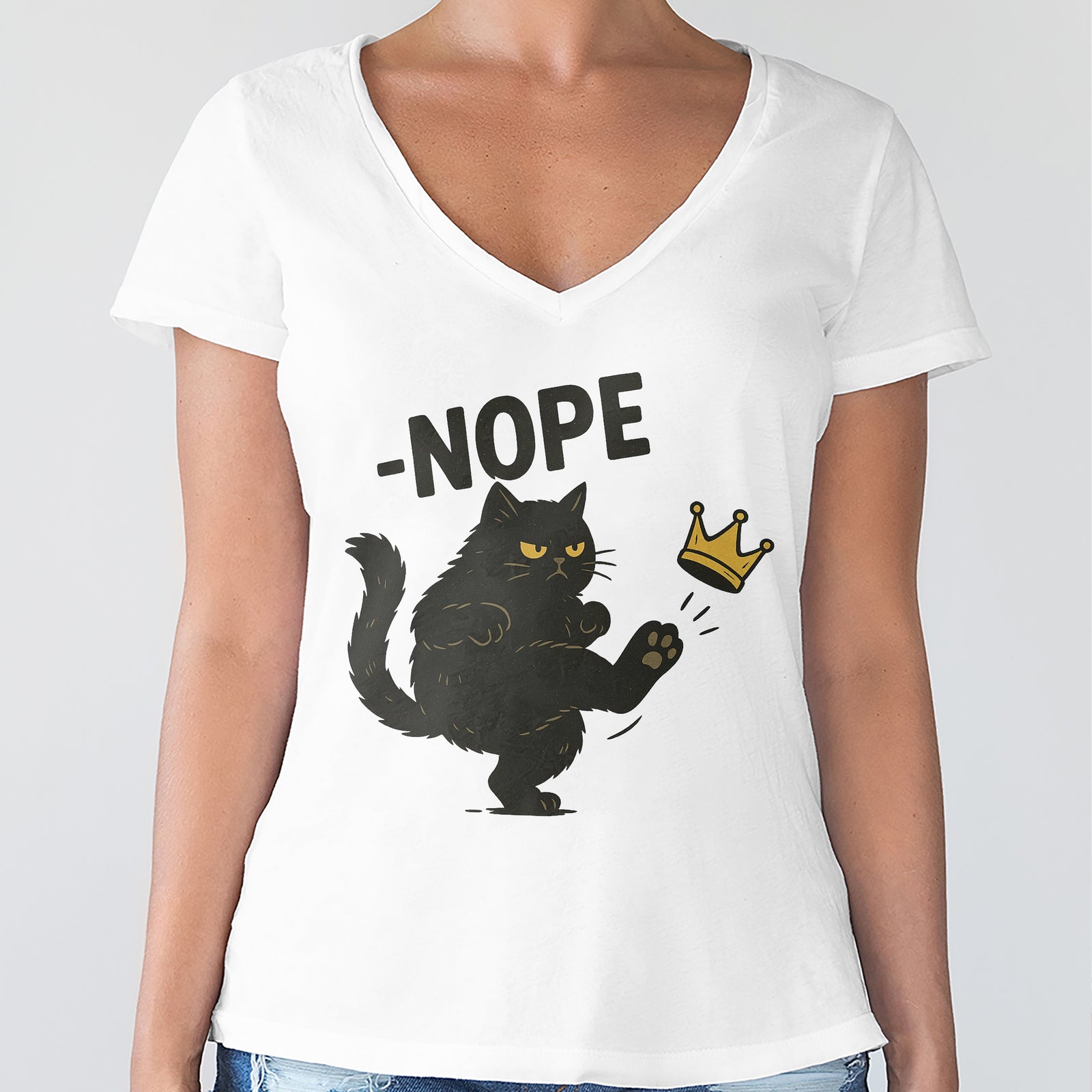 Nope King Since 1776 Black CAT Bright Shirt