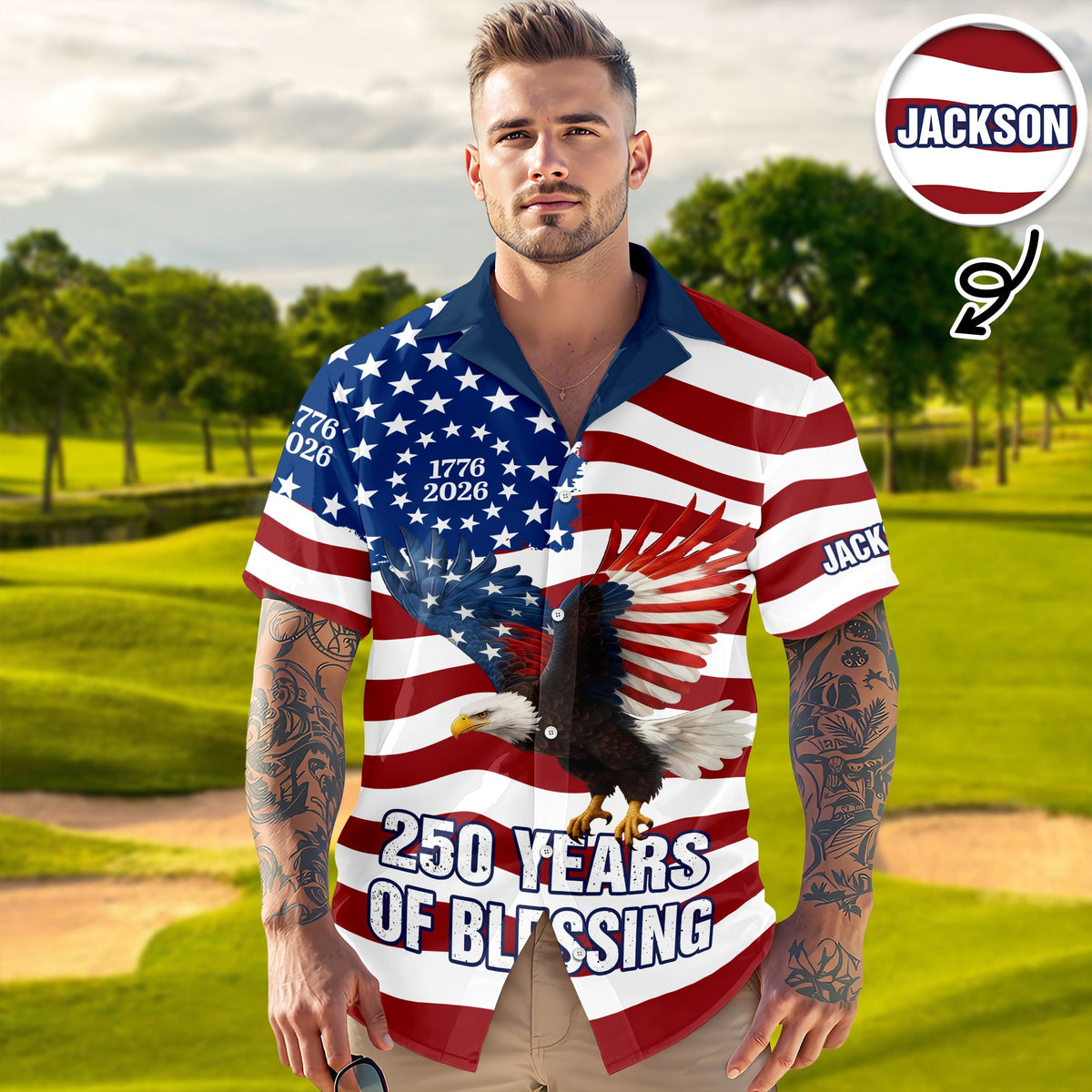 Personalized 250 Years of Freedom Flag, 1776–2026 Eagle Betsy Hawaii Shirt HO82 901202