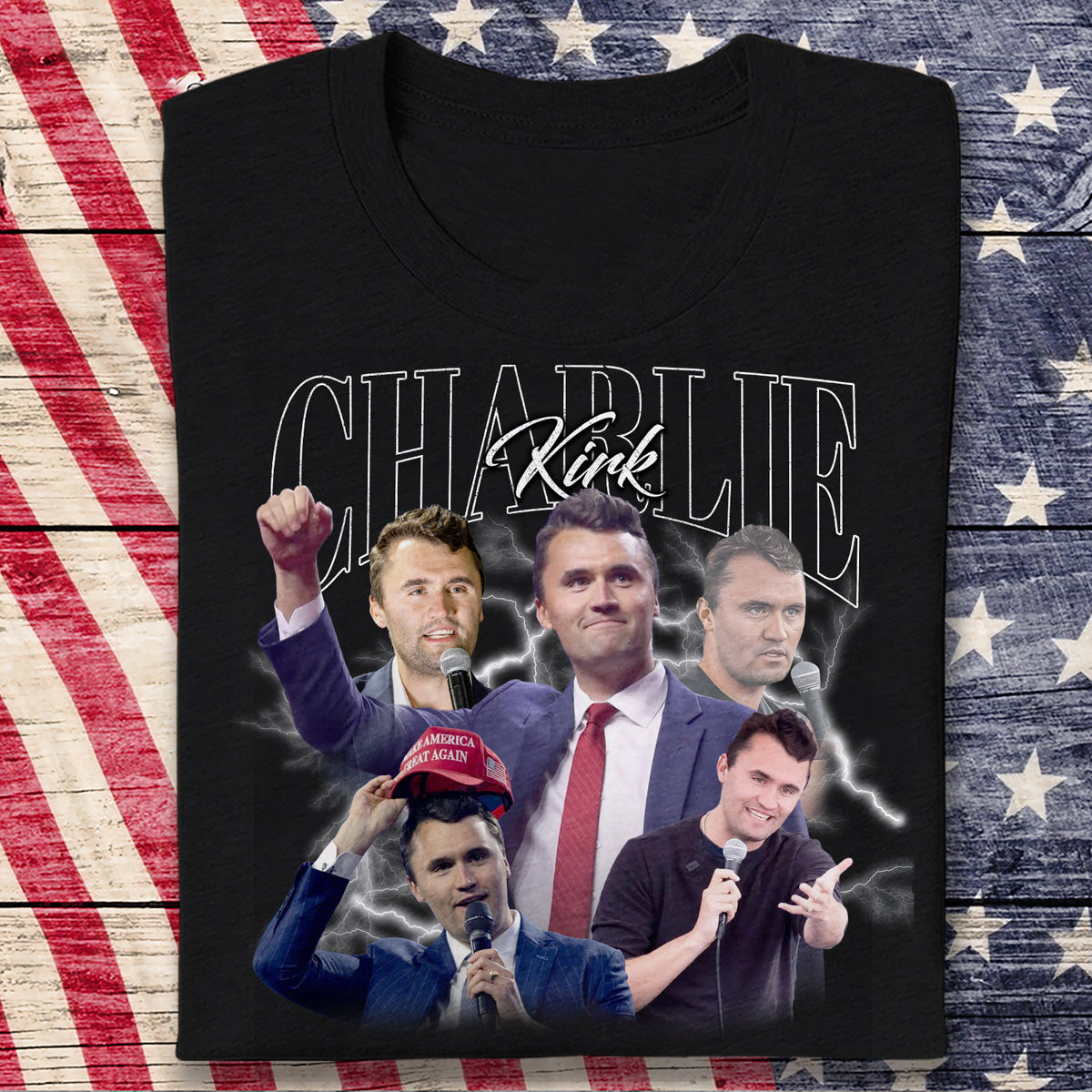 Patriotic Tribute to Charlie Kirk Vintage Dark Shirt LM32 65763