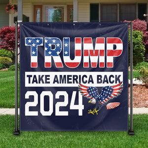 Trump 2024 Take America Back Blue USA Wing Eagle Backdrop TH10 63037