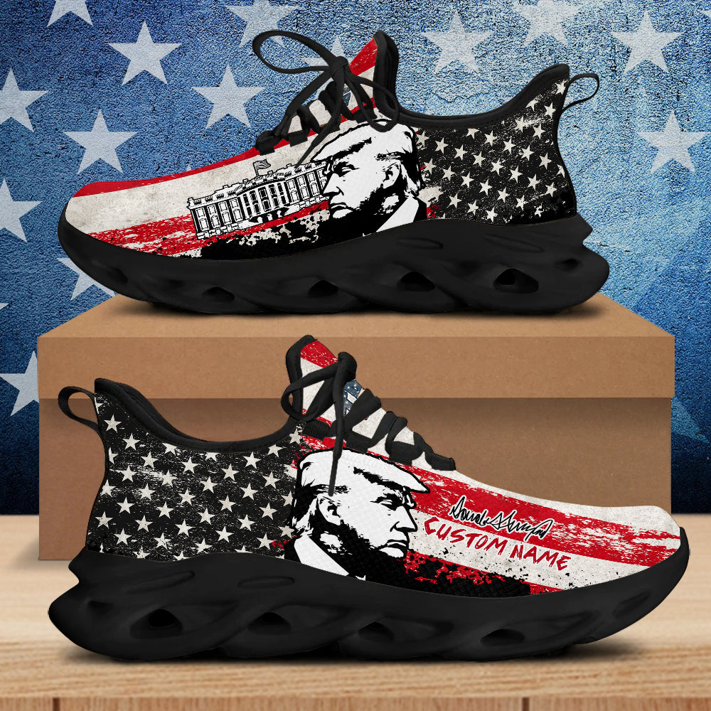 Custom Name President Trump With Flag US Max Soul Shoes HA75 62974