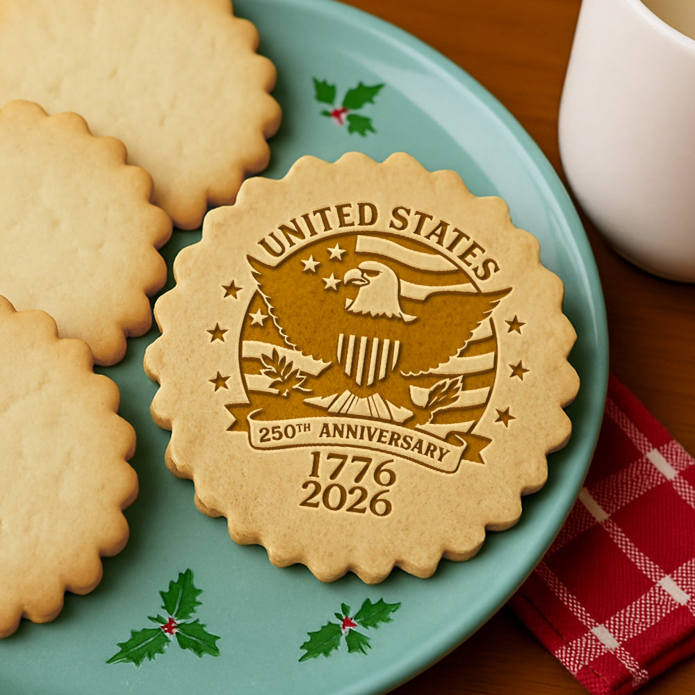 USA 250th Anniversary Eagle USA Flag Cookie Stamp HO82 900666