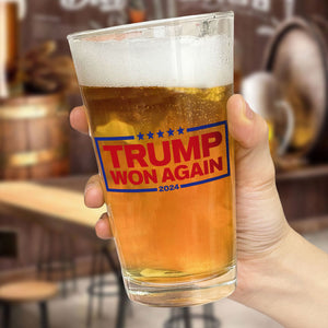 Donald Trump Won Again President 2024 Print Beer Glass HO82 65200