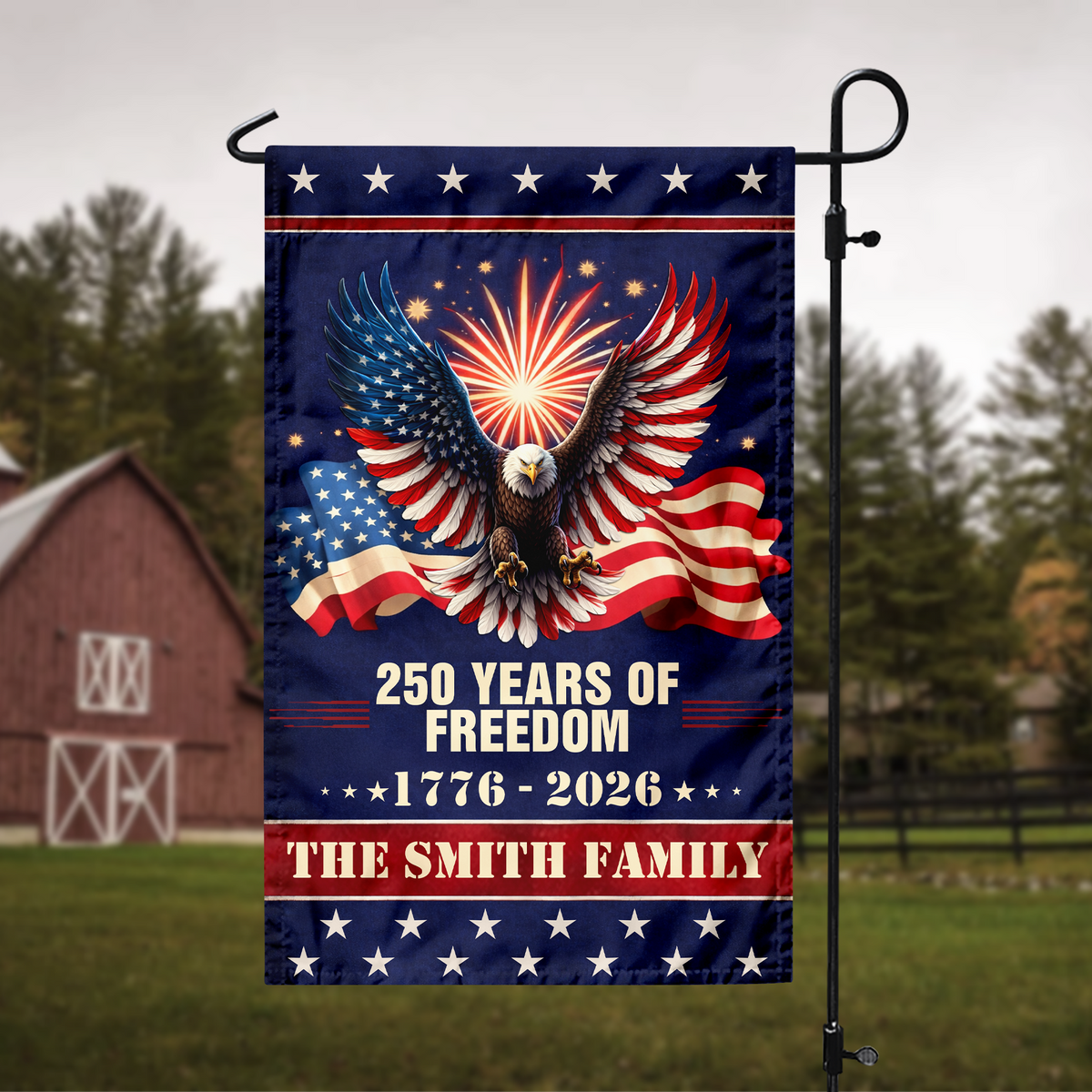Custom Family Name 250 Year Of Freedom Garden Flag CH07 899642