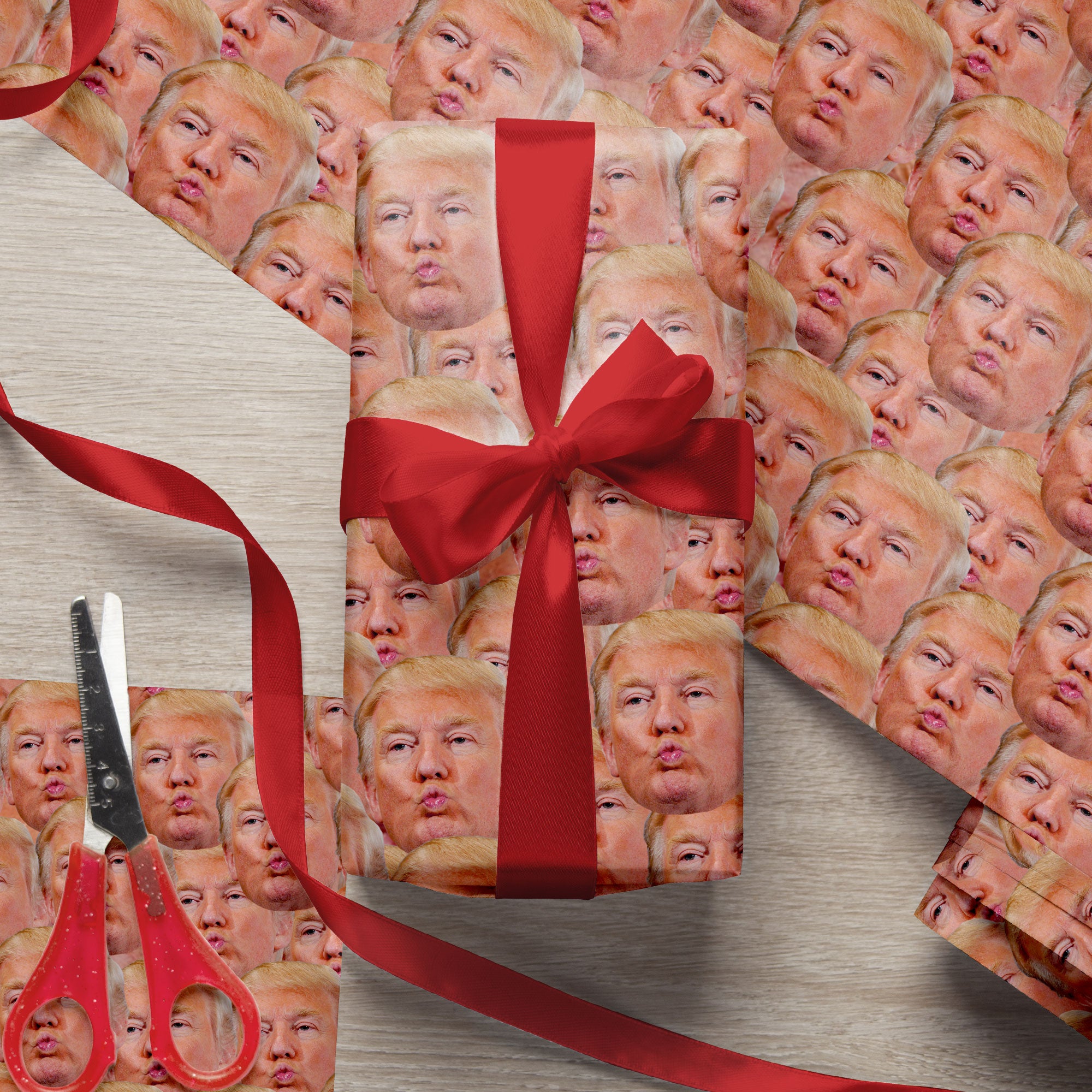 Custom Funny Trump Face Wrapping Paper HO82 65496