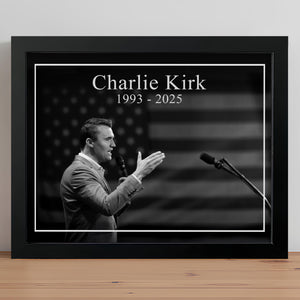 Charlie Kirk Memorial Black and White Style Picture Frame HO82 65806