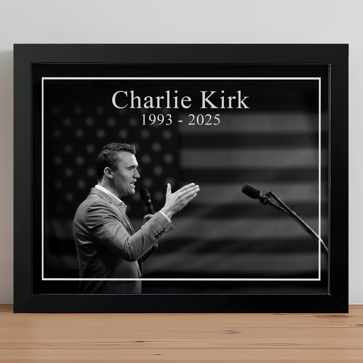 Charlie Kirk Memorial Black and White Style Picture Frame HO82 65806