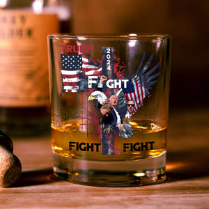 Trump Fight Fight Fight Print Whiskey Glass HO82 65400