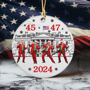 President 45-47 Dancing Trump Victory Ceramic Ornament HA75 64152