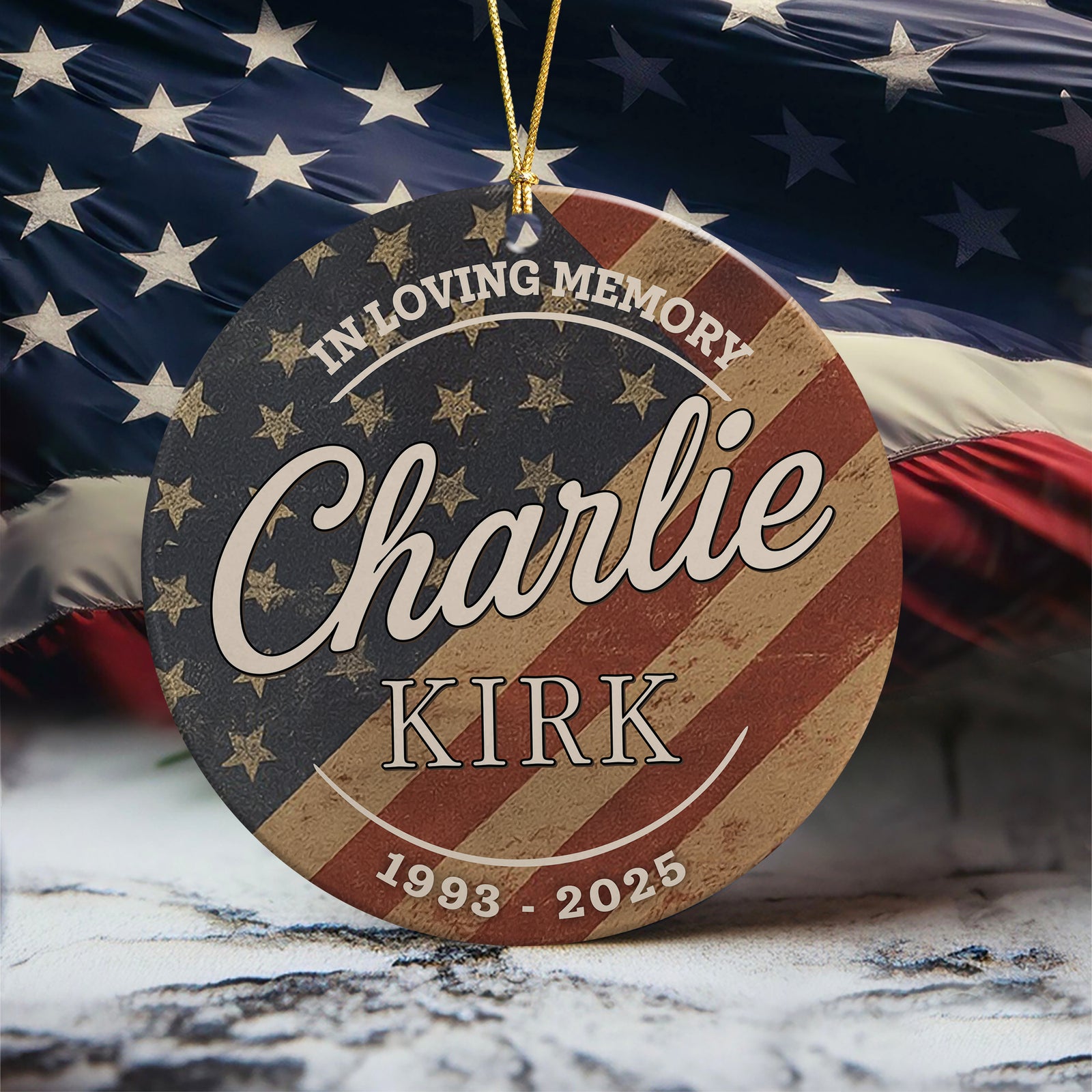 In Memory of Charlie Kirk Ceramic Ornament HO82 65990