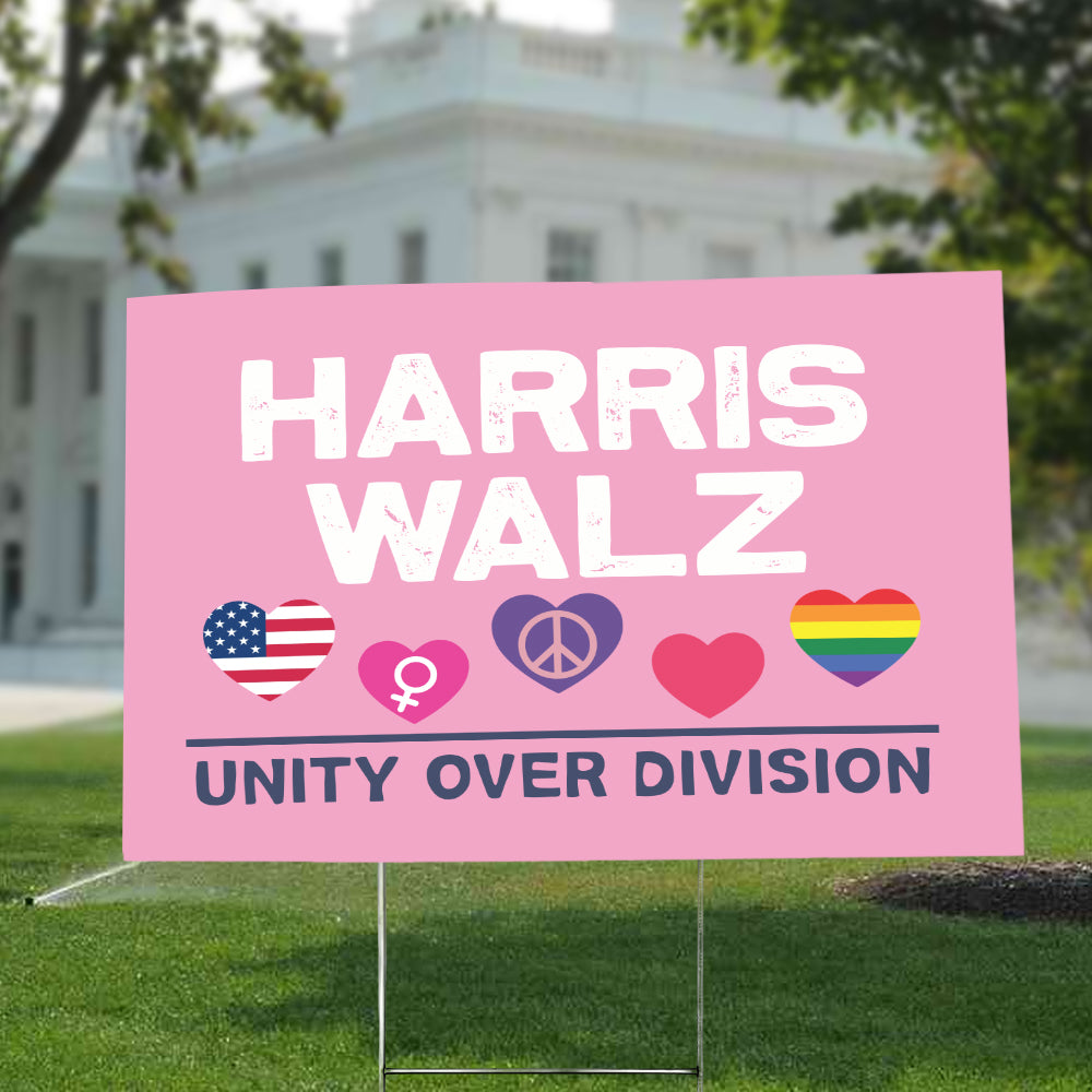 Harris Walz Unity Over Division Yard Sign HO82 65018