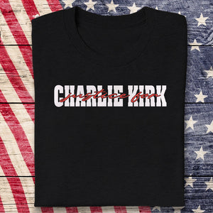 Justice for Charlie Kirk Dark Shirt HA75 64600