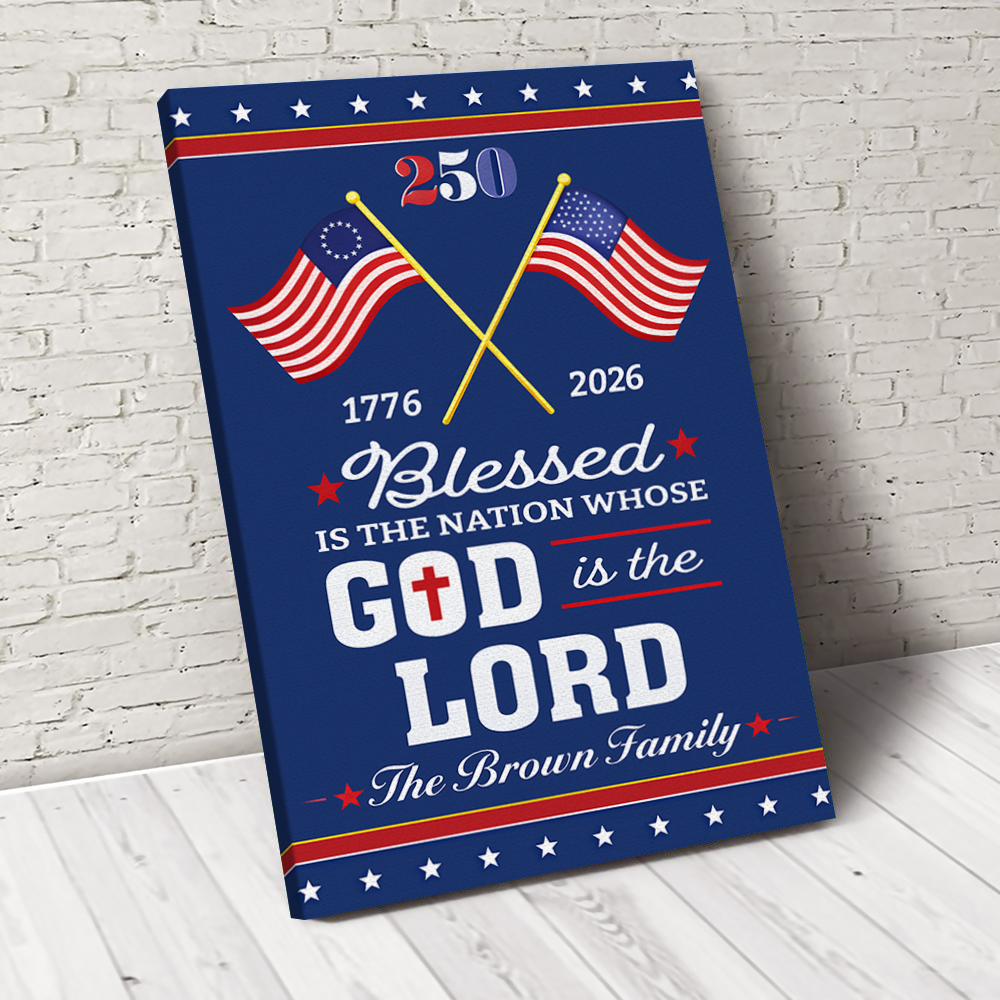 Personalized Patriotic 250 Years of Christian Canvas Poster HO82 901474