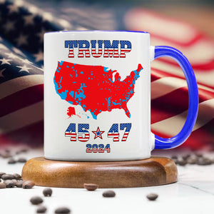 Trump 45 47 US Presidential Election 2024 Map Accent Mug N304 HA75 64136