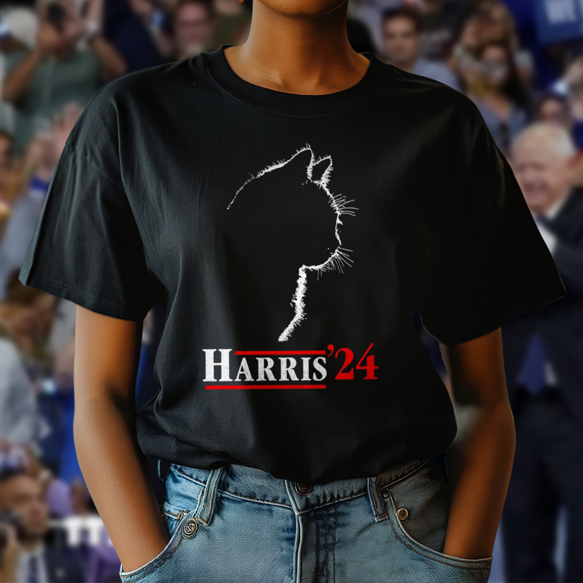 Cat Ladies Harris Funny Cat 2024 President Kamala-Harris Dark Shirt HO82 65084