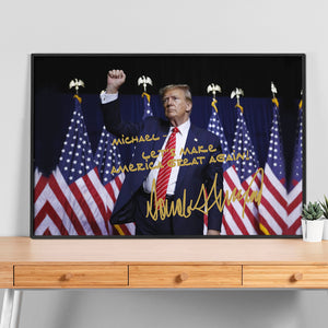 President Donald Trump Photo Picture Frame Canvas Poster HA75 63320