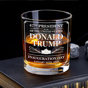 47th President Of The United States Donald Trump Inauguration Day Rock Glass HO82 65188