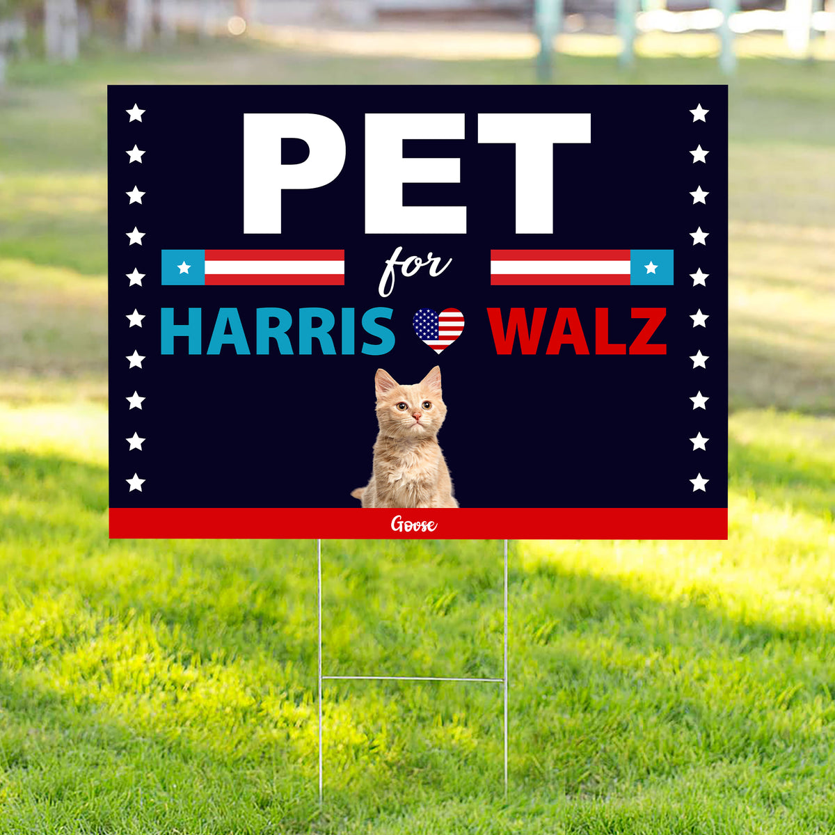Custom Photo Dogs Cats Pets For Harris Walz Yard Sign HO82 65148