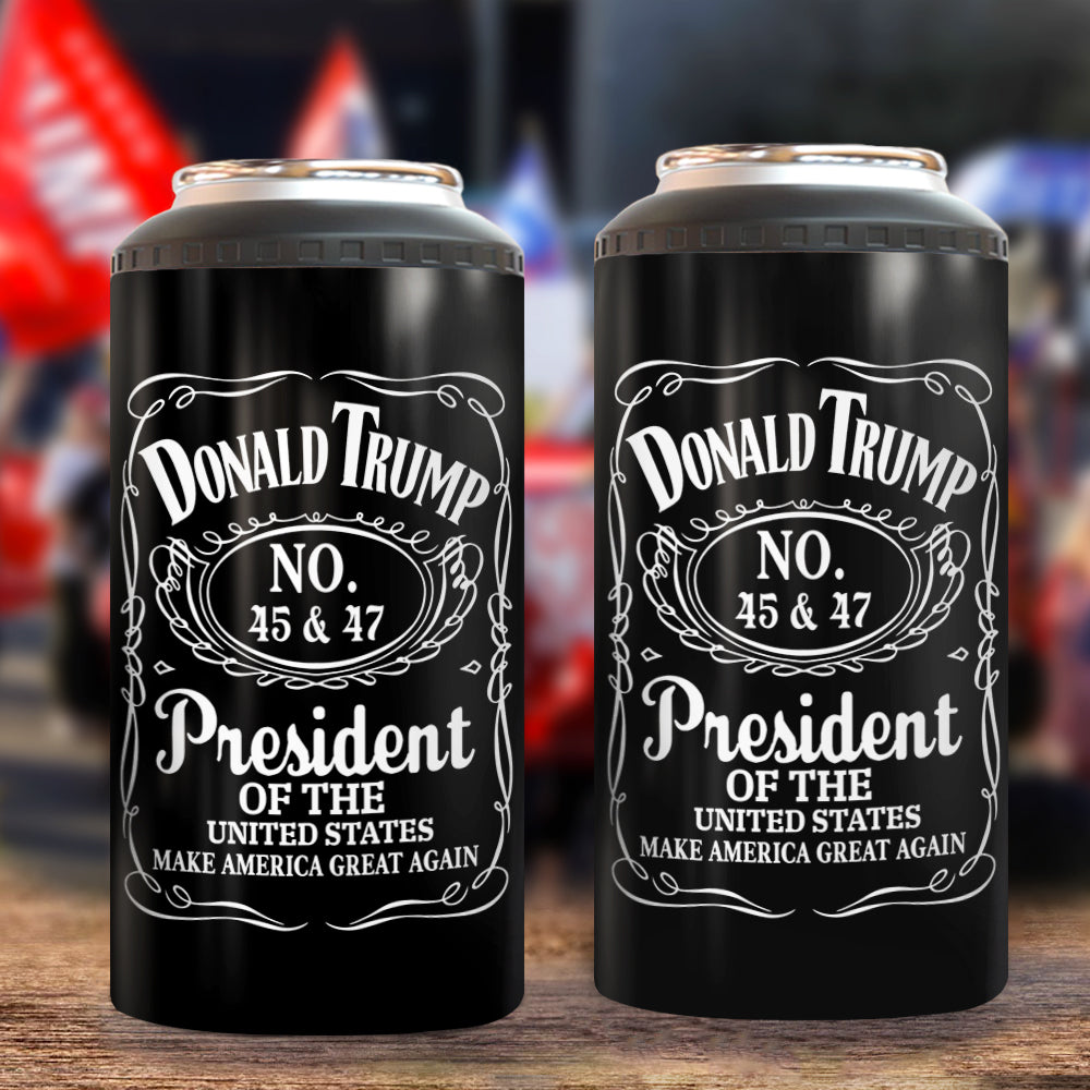 Donald J. Trump 45 & 47 President Of The United States Can Cooler Tumbler HA75 67048