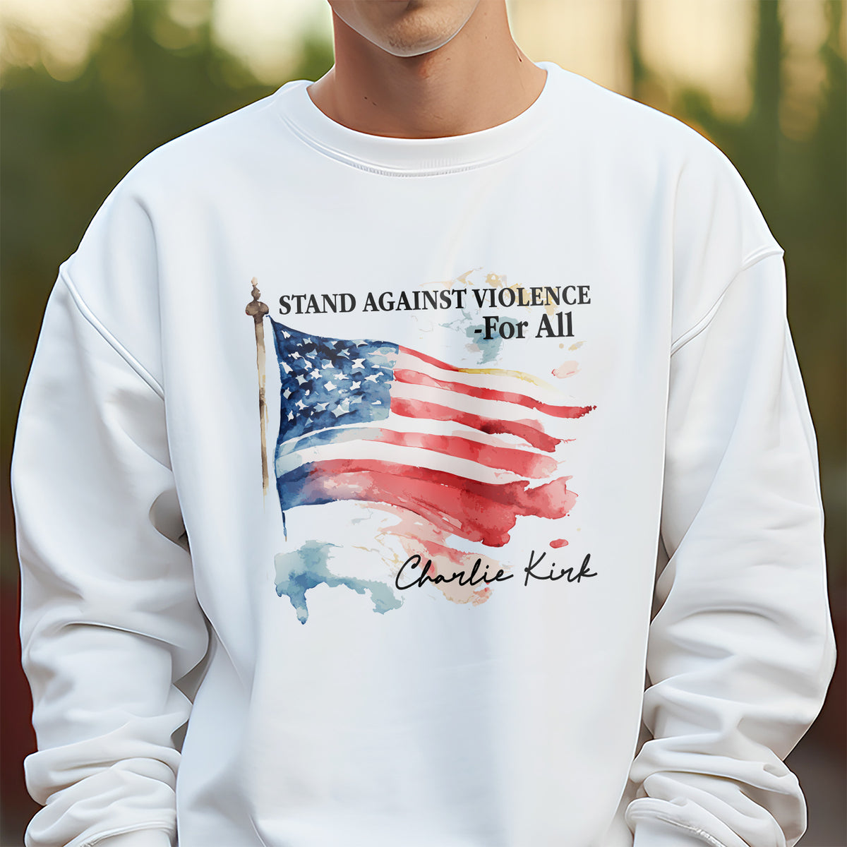Pray For With Charlie Kirk - Stand Against Violence For All Bright Shirt LM32 65517