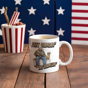 Trump Hunting Feet Hangin' We Bangin' White Mug LM32 63851