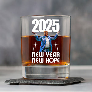 Funny Trump New Year New Hope Inauguration Party Celebration Whiskey Glass LM32 65087