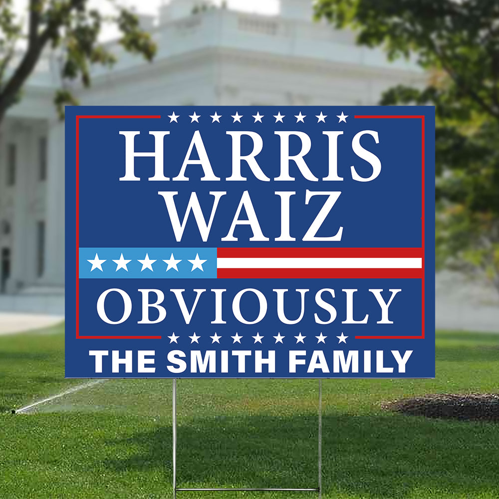 Harris Walz 2024 Obviously - Kamala Harris For President 2024 Personlized Yard Sign HA75 63452