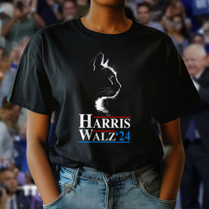 Harris Waltz 2024 Election Funny Cat Kamala Harris Dark Shirt HO82 65086