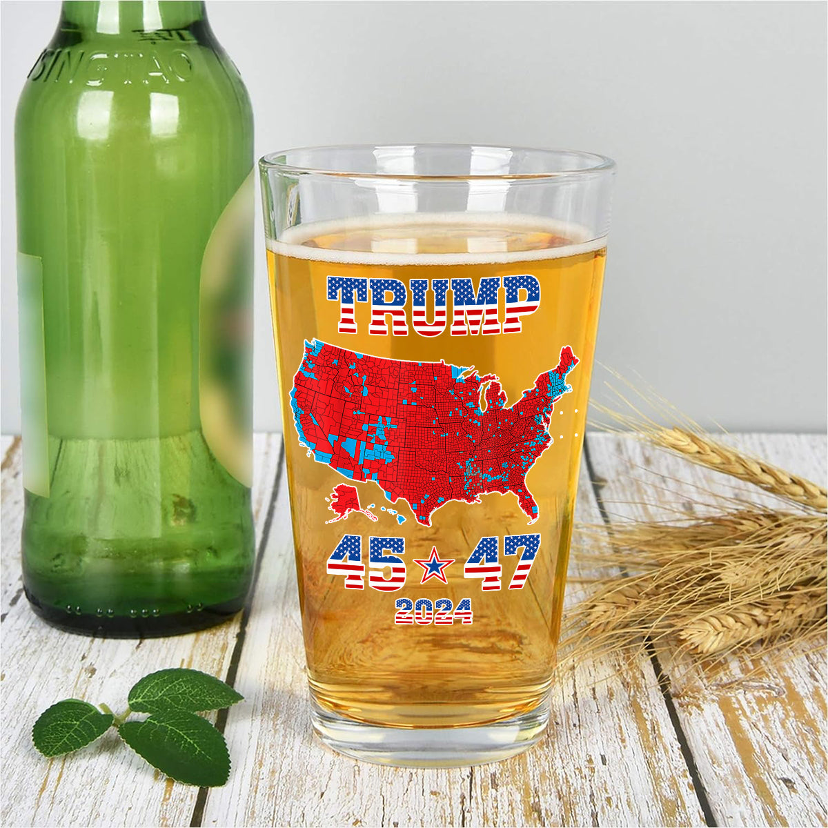 Trump 45 47 US Presidential Election 2024 Map Beer Glass N304 HA75 64108