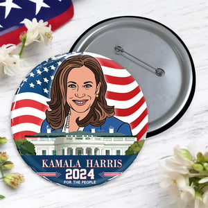 Kamala Harris 2024 For The People Pin Button HA75 63566