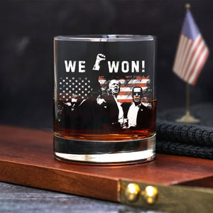 Trump We Won Inauguration 47 US President 2025 Election Rock Glass HO82 65218