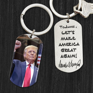 Custom Name President Donald Trump Photo Metal Keychain HA75 64146