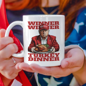 Make America Great Again with Trump Turkey Dinner White Mug LM32 63893