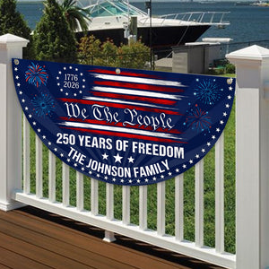 Custom Family Name 250 Years USA Patriotic Heritage 1776 2026 Non-pleated Fan Flag HO82 901316