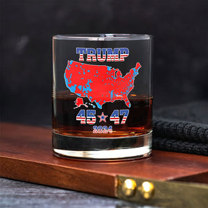 Trump 45 47 US Presidential Election 2024 Map Whisky Glass N304 HA75 64114