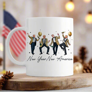 New Year New America Humorous Dancing Trump White Mug HA75 64288