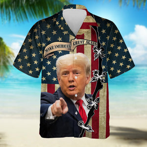 Make America Great Again Trump 2025 With American Flag Hawaii Shirt T286 62538