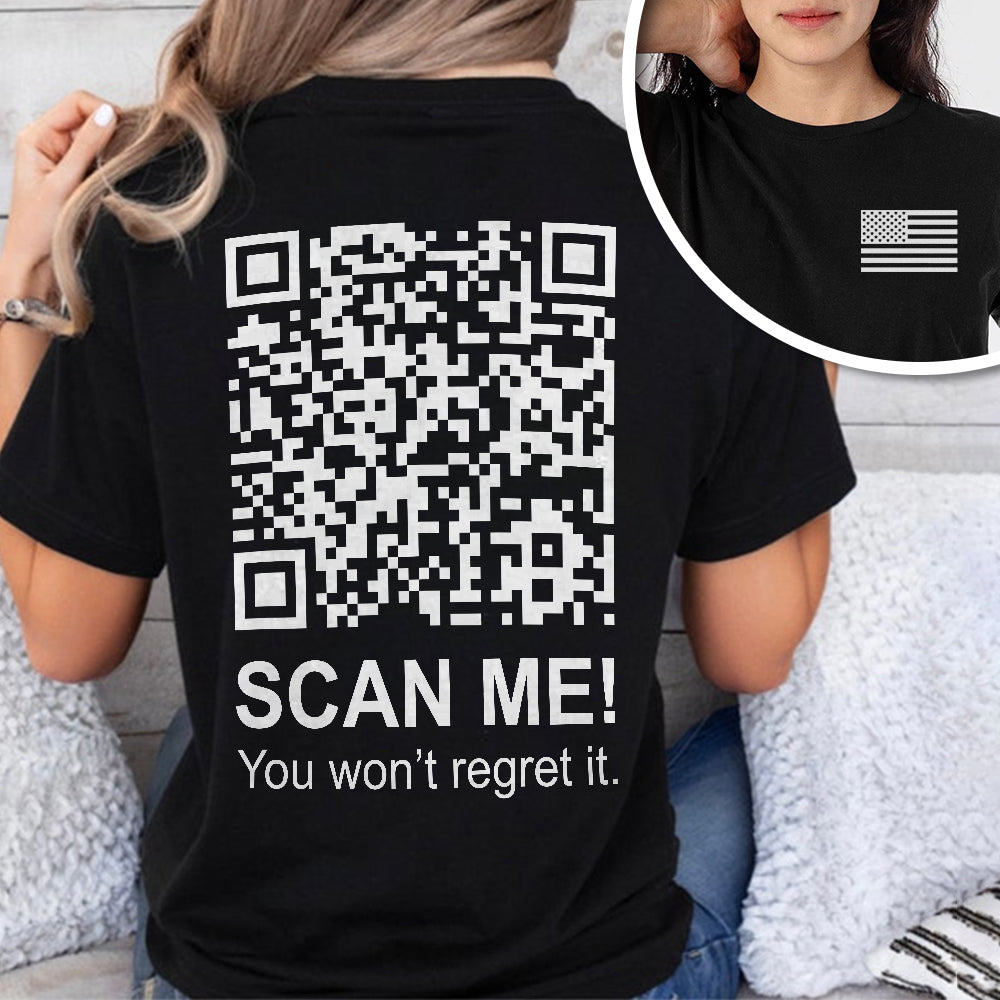 Funny QR Scan me President Trump 45 47 Dancing Front And Back Dark Shirt HA75 64186