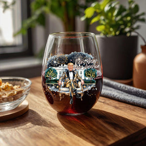 President Trump 2025 New Year New America Wine Glass HA75 67160