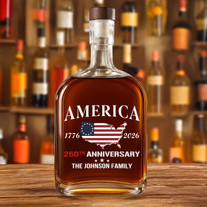 Custom Family Name America 250th Anniversary 1776 2026 United States of America Whiskey Bottle LM32 897715