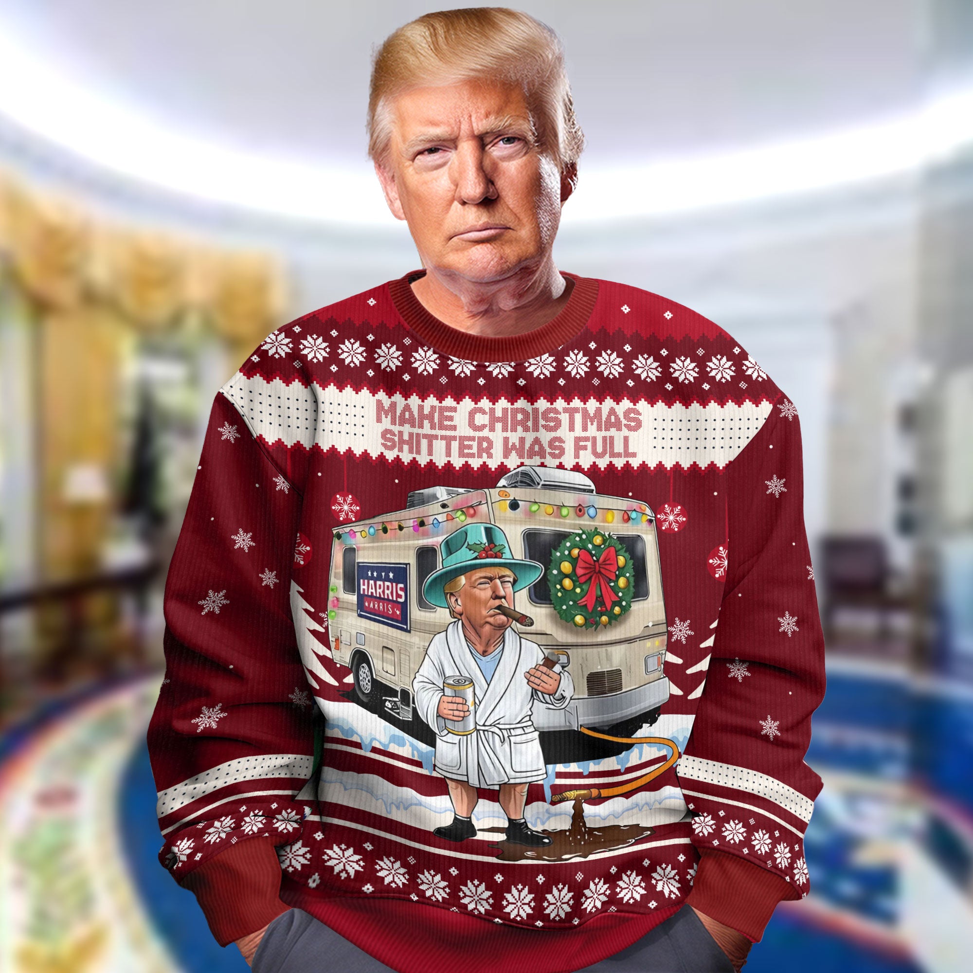 Merry Christmas Sh*tter Was Full Ugly Sweater HA75 64016