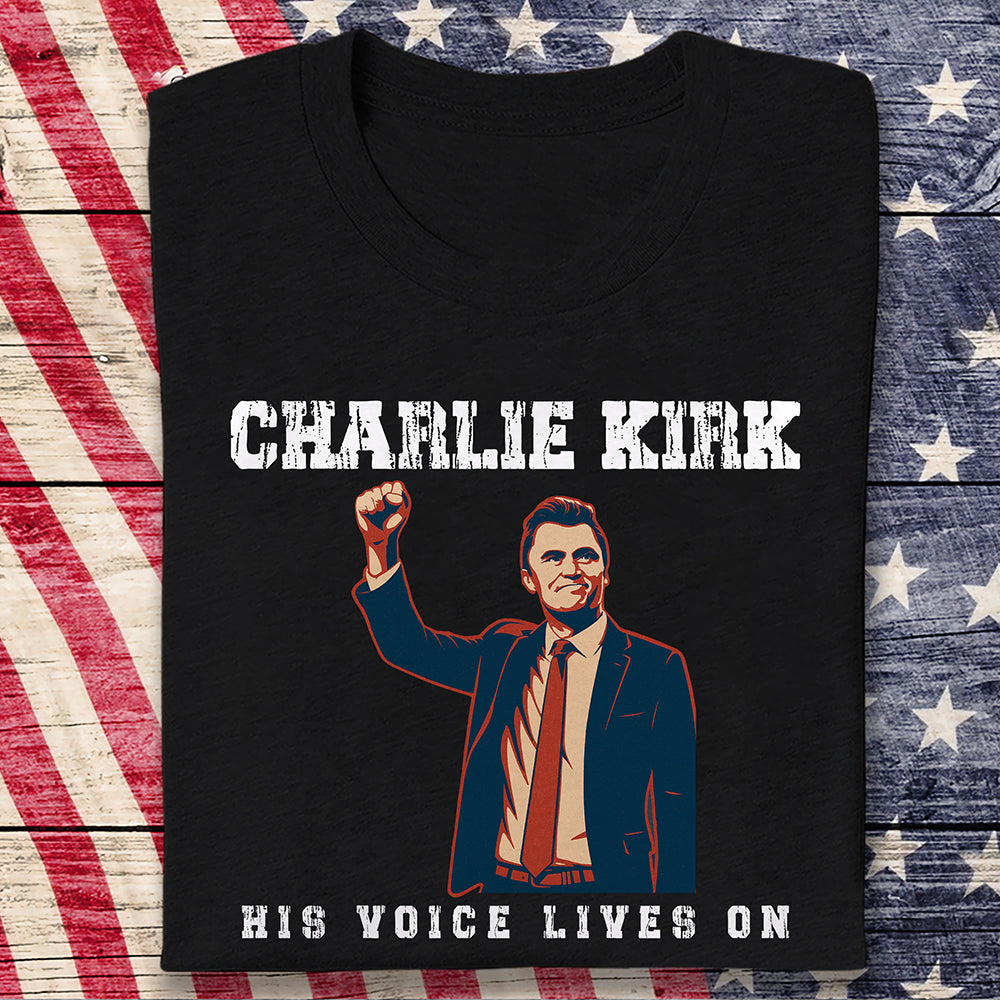 Pray For Charlie Kirk 1993 - 2025, His Voice Lives On Dark Shirt TH10 64397
